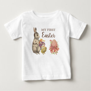Meine erste Ostern-Babykleidung Vintage-Hase Kanin Baby T-shirt
