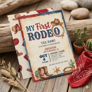 Meine erste Rodeo 12. Geburtstags-Cowboy-Kuhhaut Einladung