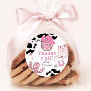 Meine erste Rodeo-Cowgirl Danke schön zum Geburtst Runder Aufkleber