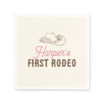 Meine erste Rodeo personalisierte pinke Cowgirl-Ge