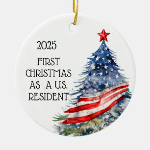 Meine erste US-amerikanische Weihnachtsflagge Keramik Ornament