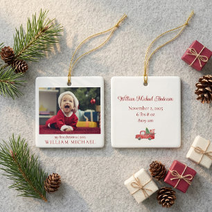 Meine erste Weihnachten Neue Baby-Foto Keramikornament