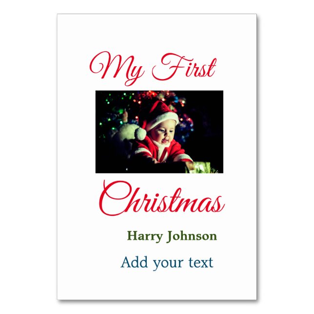 Meine erste Weihnachtskerze gibt dem Foto den Name Tischnummer (Vorderseite)