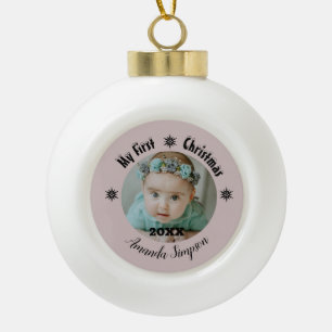 Meine erste Weihnachtsschneeflocke Gerahmte Orname Keramik Kugel-Ornament