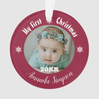 Meine erste Weihnachtsschneeflocke Gerahmte Orname Ornament