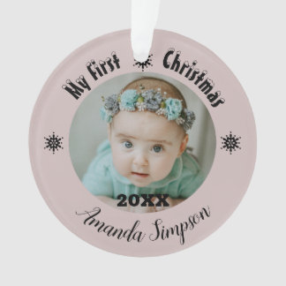 Meine erste Weihnachtsschneeflocke Gerahmte Orname Ornament