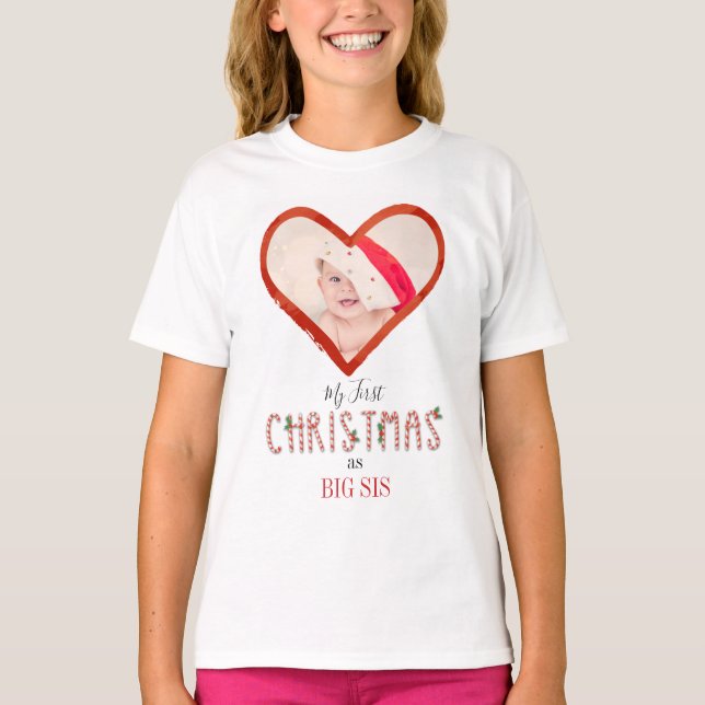 Meine erste WeihnachtsSchwester Liebe Heart Baby F T-Shirt (Vorderseite)