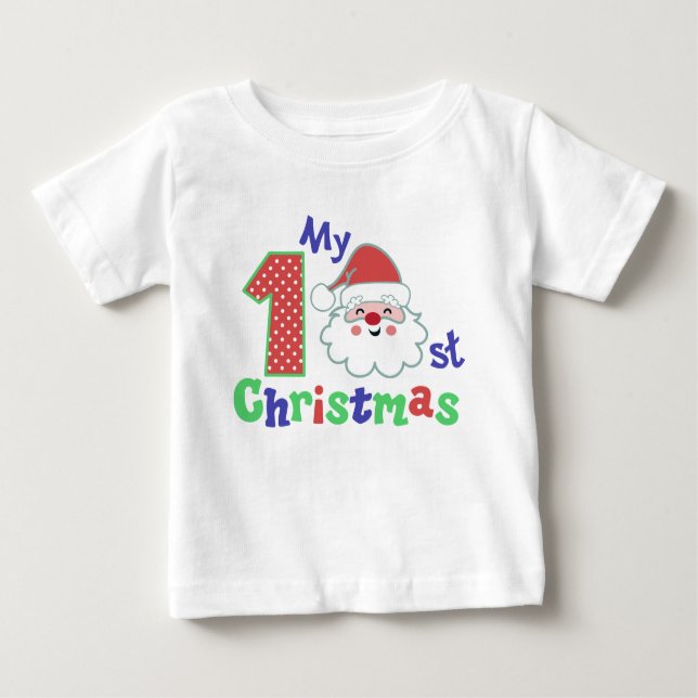 Meine erste Weihnachtstypografie Niedlich Santa Baby T-shirt (Vorderseite)