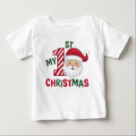Meine erste Weihnachtstypografie Niedlich Santa Baby T-shirt<br><div class="desc">Mein erster Weihnachtsjungjugendlicher Niedlicher T - Shirt von Santa Baby Girl Baby Boy Baby enthält den Text "Mein 1. Weihnachten" in einer modernen Schriftzeichen,  die mit einem niedlichen Weihnachtsmann akzentuiert ist. Perfektes Weihnachtsgeschenk für ein kleines Mädchen oder einen kleinen Jungen. Erstellt von Evco Studio www.zazzle.com/store/evcostudio</div>