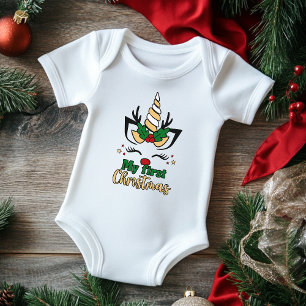 Meine erste Weihnachtstypografie Süße Festliche Ei Baby Strampler