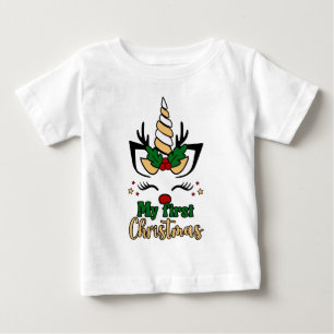 Meine erste Weihnachtstypografie Süße Festliche Ei Baby T-shirt