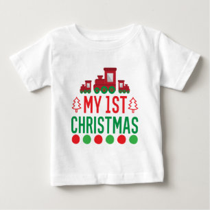Meine erste Weihnachtstypografie Süßer Zug Baby T-shirt