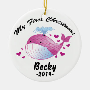 Meine erste Weihnachtsverzierung - Baby - Wal Keramikornament