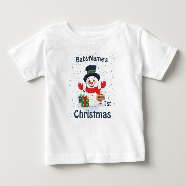 Meine erste Weihnachtszeit mit dem Namen niedliche Baby T-shirt (Vorderseite)