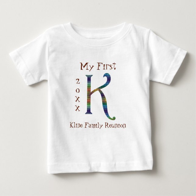 Meine erste Wiedersehen-Familie farbiger Letter K  Baby T-shirt (Vorderseite)