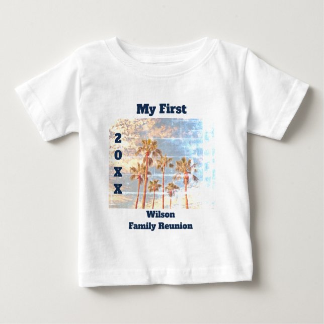 Meine erste Wiedersehen-Familie verblasste Foto Vi Baby T-shirt (Vorderseite)