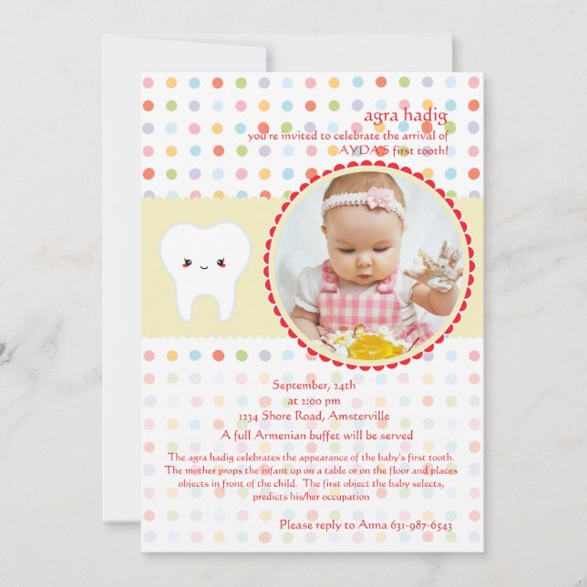 Meine erste Zahn-Foto-Einladung Einladung (Vorderseite)