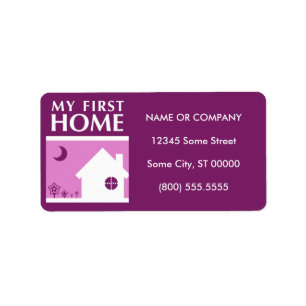 meine erste Zuhause (Mod mauve) Adressaufkleber
