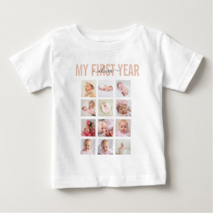 Meine ersten 12 Baby-Foto-Momente im Collage-Shirt Baby T-shirt