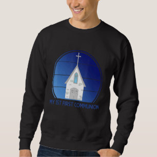 Meine ersten Kommunen Boys Retro Sunset Church Rel Sweatshirt