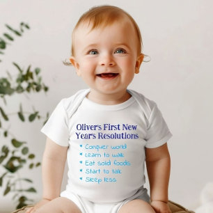 Meine ersten Neujahrsvorsätze, Baby Boy Funny Strampler