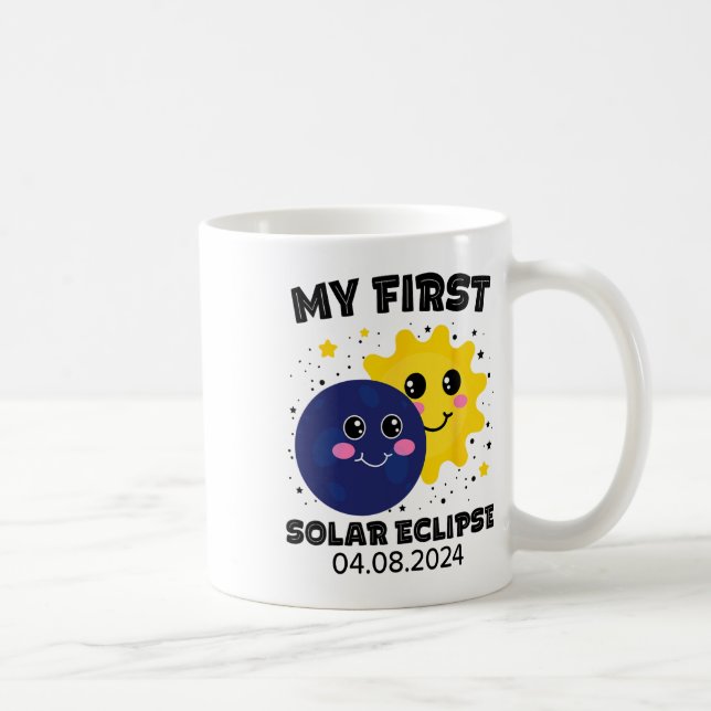 Meine ersten Solar Eclipse Kindermädchen 2024 Sol Kaffeetasse (Rechts)
