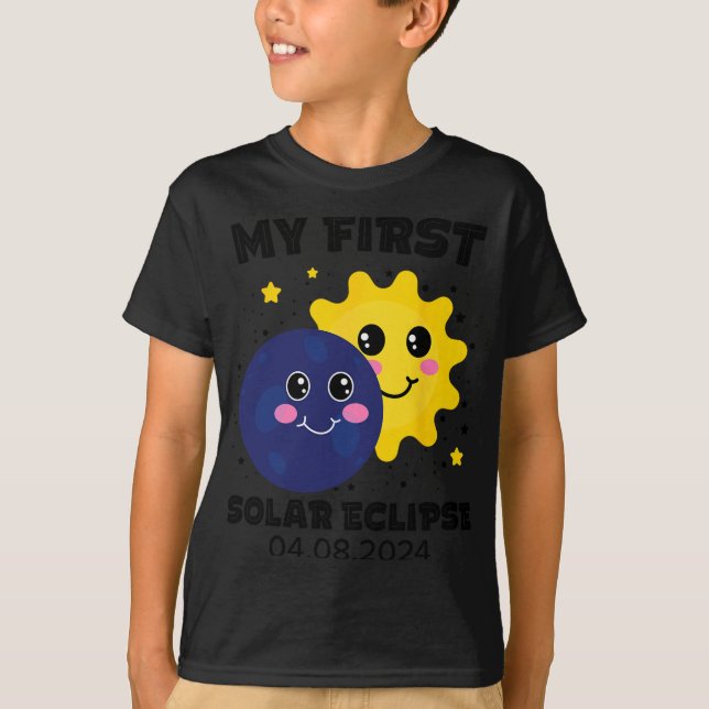 Meine ersten Solar Eclipse Kindermädchen 2024 Sol T-Shirt (Vorderseite)
