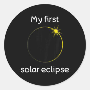Meine ersten Solar Eclipse Shirt Boys Girls 2024 S Runder Aufkleber
