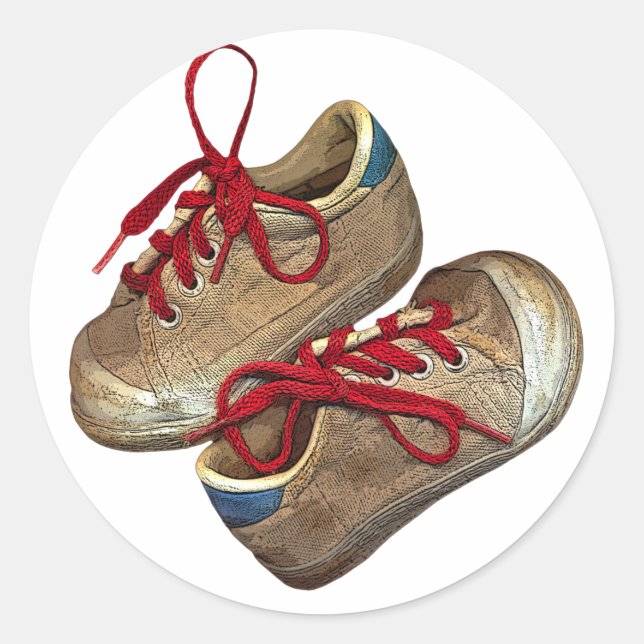 Meine ersten Tennisschuhe Runder Aufkleber (Vorderseite)