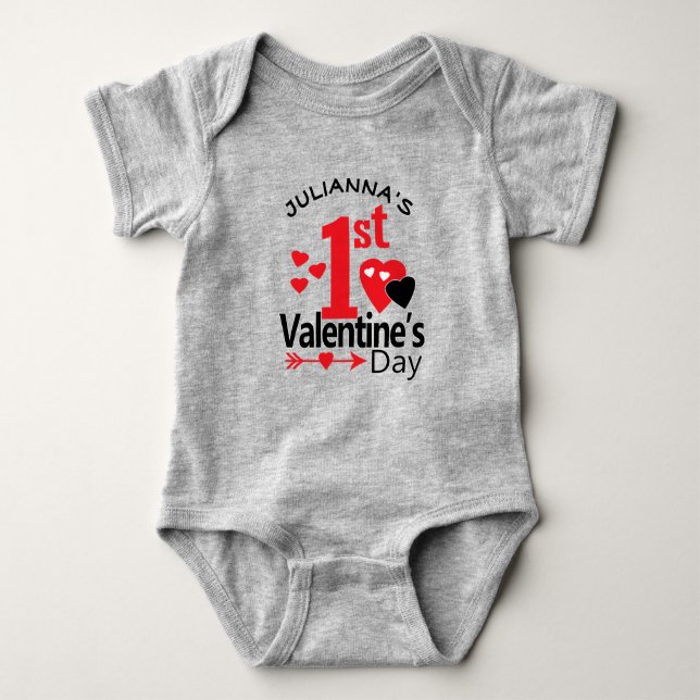 Meine ersten ValentinBaby-Kleidung Baby Strampler (Vorderseite)