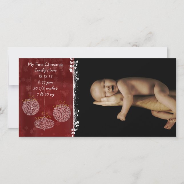 Meine ersten Weihnachten 3 Weiße Ornamente (Vorderseite)