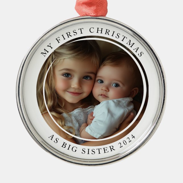 Meine ersten Weihnachten als große Schwester Custo Ornament Aus Metall (Vorne)