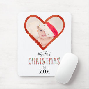Meine ersten Weihnachten als Mama Liebe Herz Baby  Mousepad
