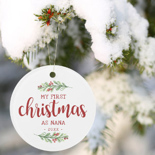 Meine ersten Weihnachten als Nana Greenery Ornament