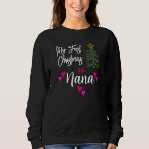 Meine ersten Weihnachten als Nana Pink Hörnchen Ba Sweatshirt