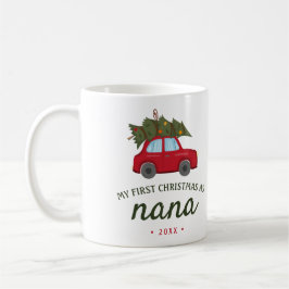 Meine ersten Weihnachten als Nana Red Car Tree Kaffeetasse