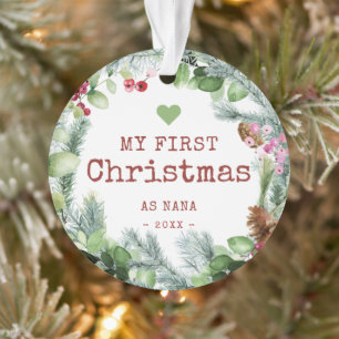 Meine ersten Weihnachten als Nana Winter Greenery Ornament