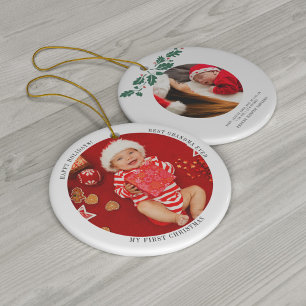 Meine ersten Weihnachten als Oma Baby Foto Keramik Ornament