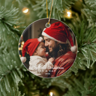 Meine ersten Weihnachten als Vater Foto Keramik Ornament