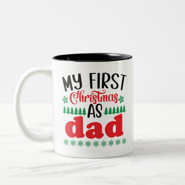 Meine ersten Weihnachten als Vater Zweifarbige Tasse (Links)