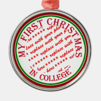 Meine ersten Weihnachten in Uni Foto Rahmen Silbernes Ornament