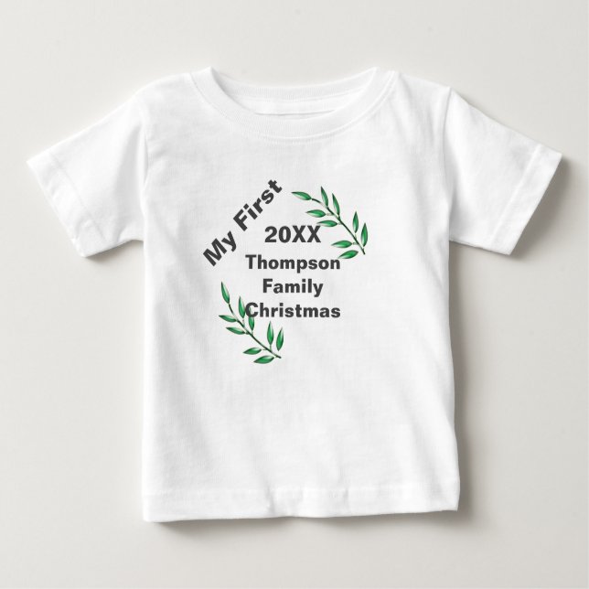 Meine ersten Weihnachtsbaumzweige meiner Familie h Baby T-shirt (Vorderseite)