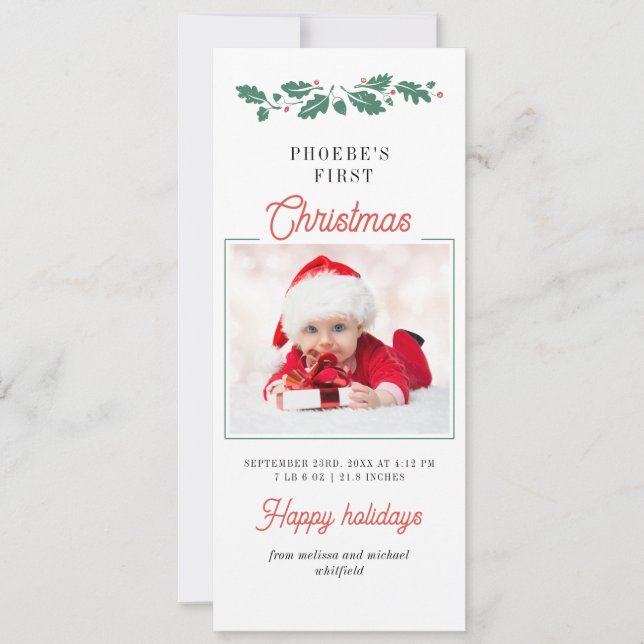 Meine ersten Weihnachtsjungfrauen - Geburtserkläru Feiertagskarte (Vorderseite)