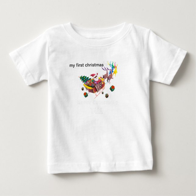 meine ersten Weihnachtslieder und Schlitten Baby T-shirt (Vorderseite)