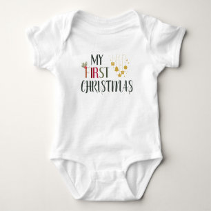Meine ersten Weihnachtsschmuck und Mistletoe Baby Strampler