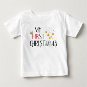 Meine ersten Weihnachtsschmuck und Mistletoe Baby T-shirt