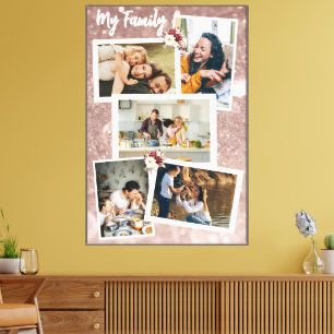 Meine Familie Benutzerdefinierte Fotocollage Leinwanddruck