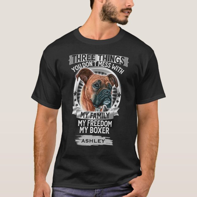 Meine Familie, mein Boxer Liebe Hund T-Shirt (Vorderseite)