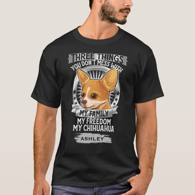 Meine Familie mein Chihuahua Liebe Hund T-Shirt (Vorderseite)