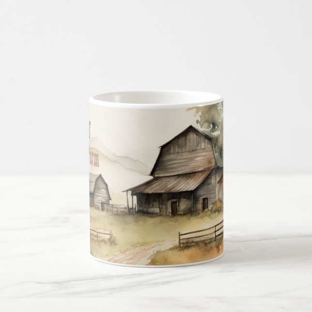 Meine Farm House Aquarell-Tasse Kaffeetasse (Mittel)
